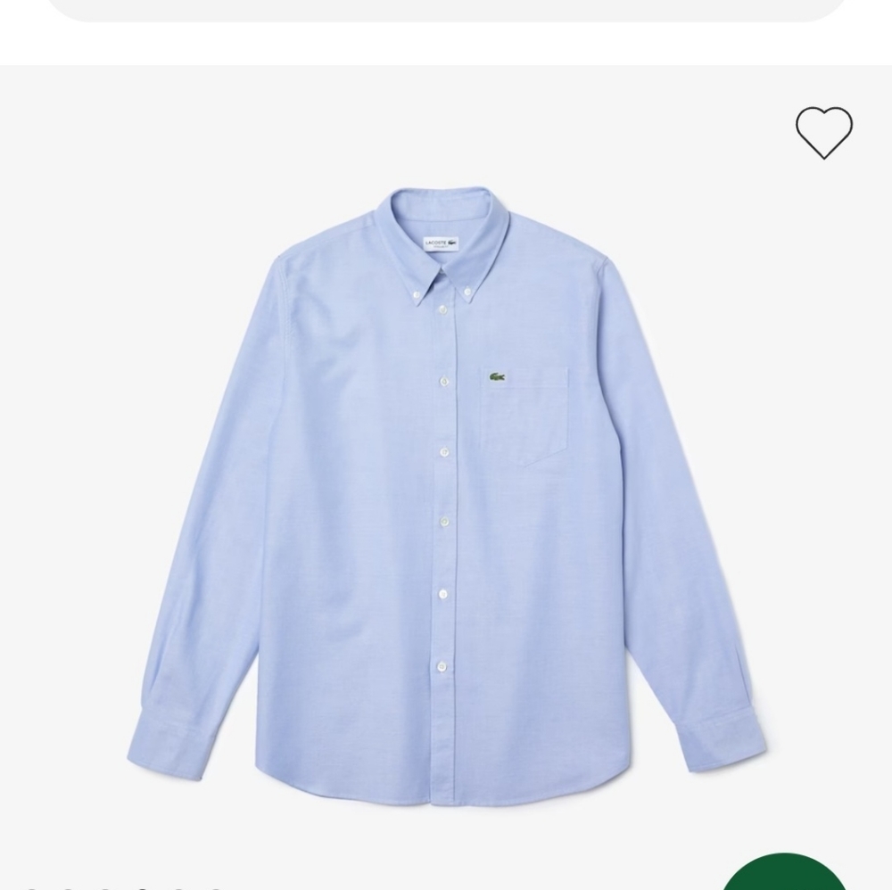 Lacoste Men's Large (40)baby blue long sleeved button down dress shirt
